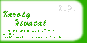 karoly hivatal business card